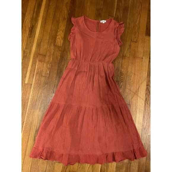Rust Orange Summer Dress PL - Picture 1 of 8